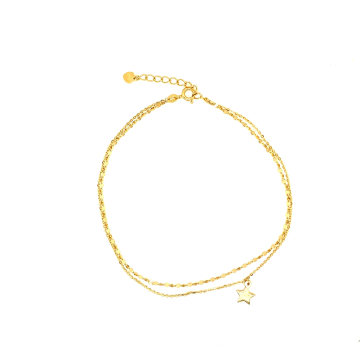 High Quality Fashion Jewelry/ 925 Silver Plated Gold/ Double Chain Bracelet